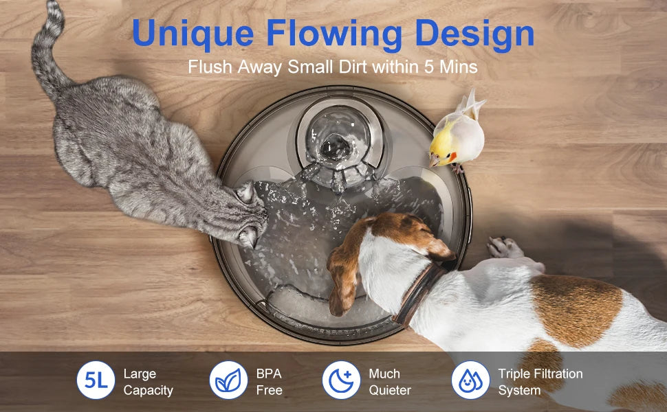 170oz/1.3Gallon/5L Automatic Pet Water Dispenser