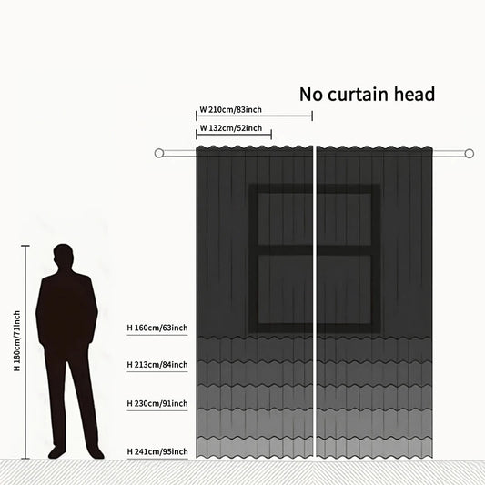 2pcs Luxury Curtain, Matching Flannelette, No Valance