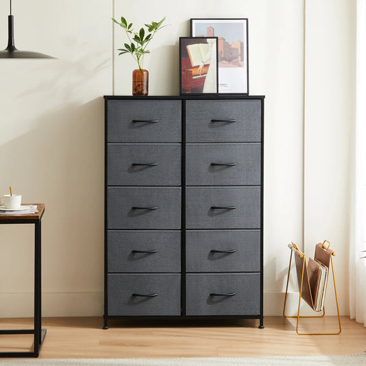 Bedside Nightstand Storage Cabinet With Steel Frame