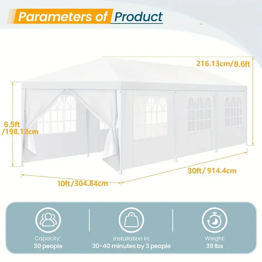 10x10/10x20/10x30 Outdoor Waterproof Canopy Party Tent with Removable Sidewalls