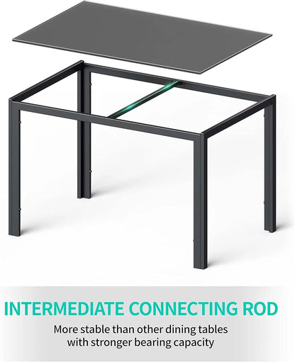 5 Piece Glass Dining Table & Chairs Set