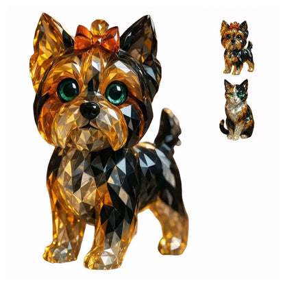 Crystal Animal Cat/Dog Figurines for Home, Office