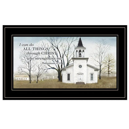 "I Can Do All Things..." Black Framed Print