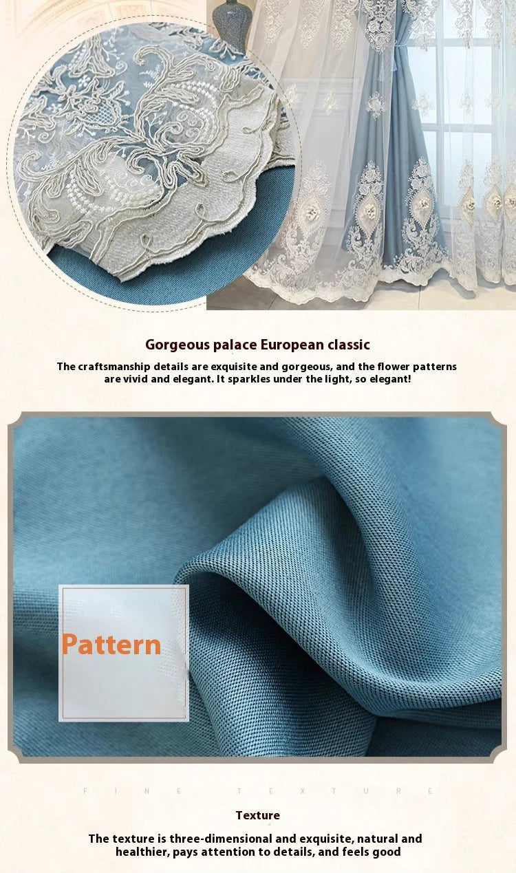 1PC Vintage-style Embroidered Curtains