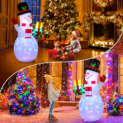 5FT Inflatable Snowman Built-in LED Light Holiday Ornament