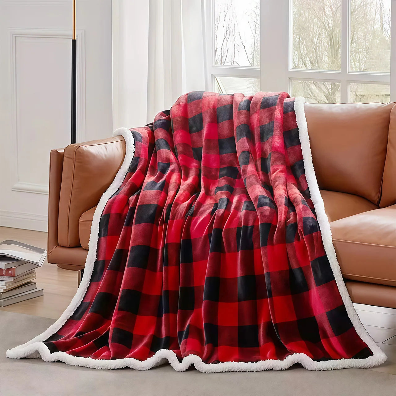 Cozy Fleece Buffalo Plaid Blanket