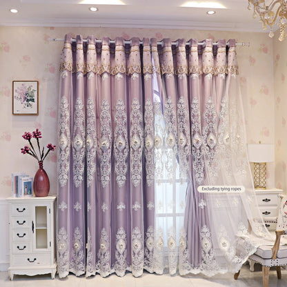 1PC Vintage-style Embroidered Curtains