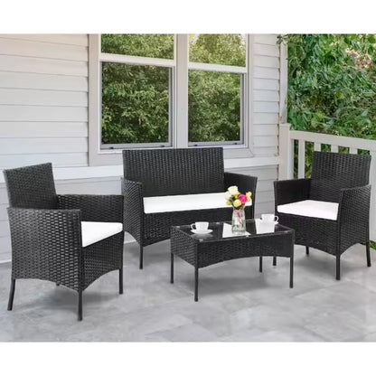 4 pc. Outdoor All Weather Wicker Patio Set