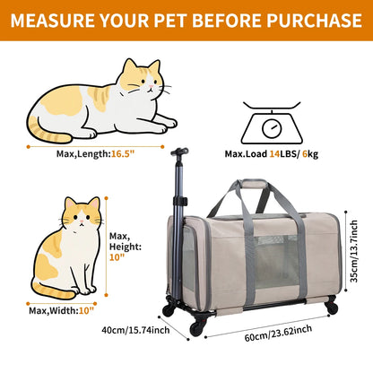 Pet Trolley Transport Box with wheels & safety belts