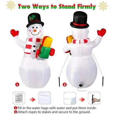 5FT Inflatable Snowman Built-in LED Light Holiday Ornament