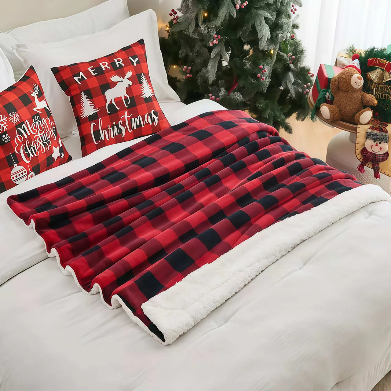 Cozy Fleece Buffalo Plaid Blanket