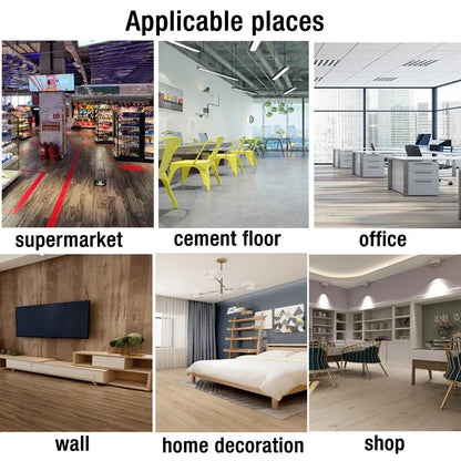 10Pcs 40x15cm PVC Self-adhesive Wood Grain Floor Stickers