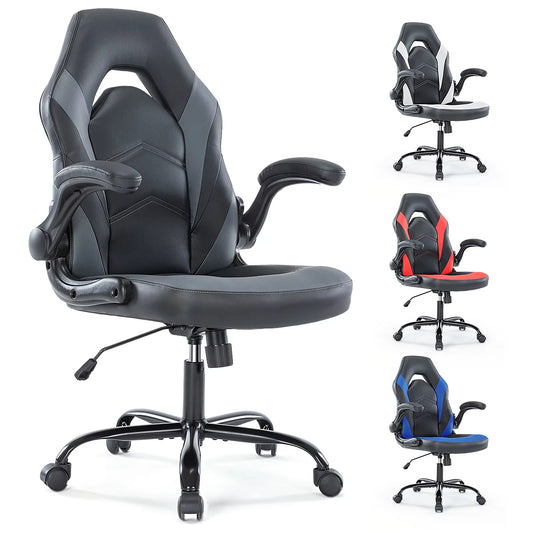 Ergonomic Office Computer/Home Gaming Desk Chair with Flip-up Armrest
