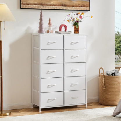 Bedside Nightstand Storage Cabinet With Steel Frame