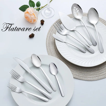 65 Pcs Stainless Steel Flatware/Serving Set for 12