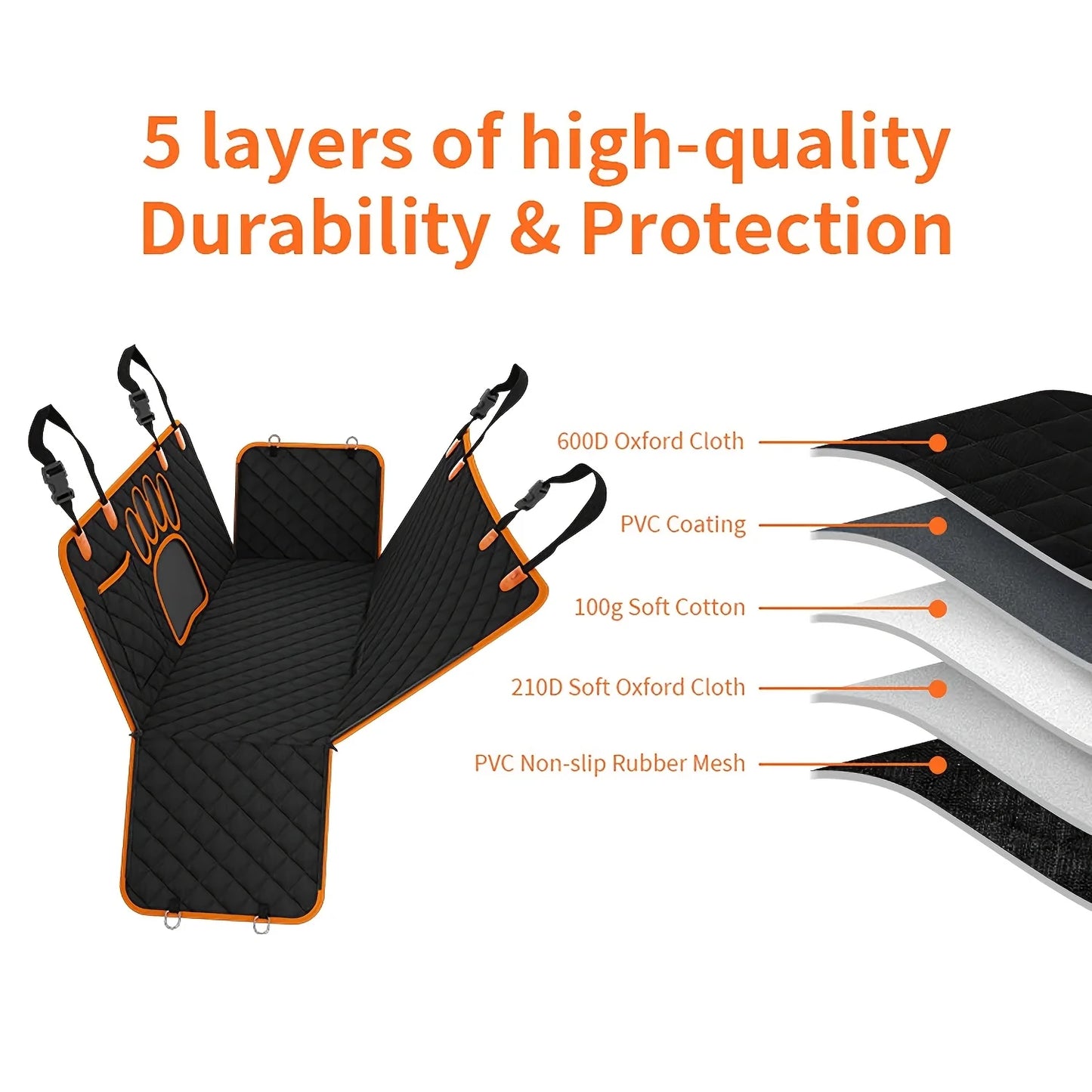 Pet Hammock Heavy Duty, Anti Slip Soft Rear Seat Cover