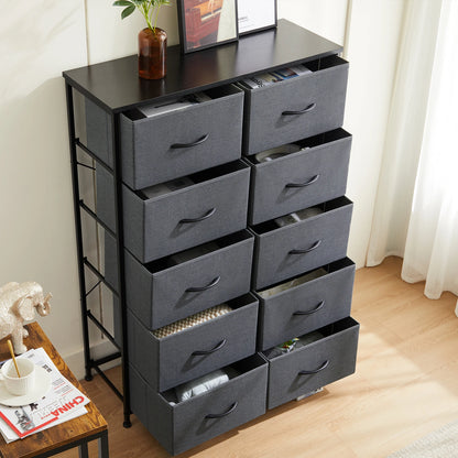 Bedside Nightstand Storage Cabinet With Steel Frame