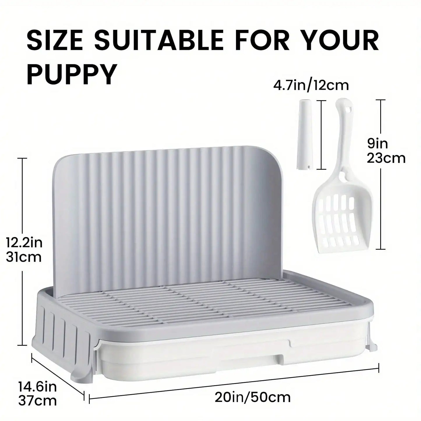 Indoor Dog Potty Tray with Protection Wall