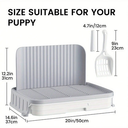 Indoor Dog Potty Tray with Protection Wall