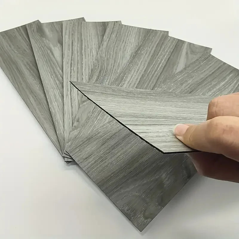 10Pcs 40x15cm PVC Self-adhesive Wood Grain Floor Stickers