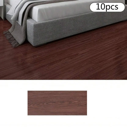 10Pcs 40x15cm PVC Self-adhesive Wood Grain Floor Stickers
