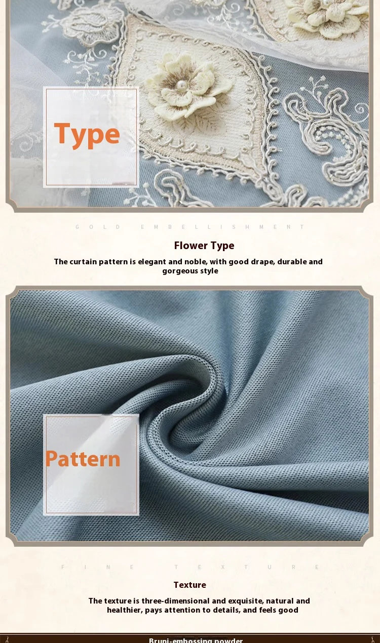 1PC Vintage-style Embroidered Curtains