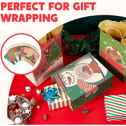 24 Pcs Kraft Gift Bags with Twine Handles 10'' X 13'' X 5''