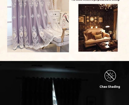 1PC Vintage-style Embroidered Curtains