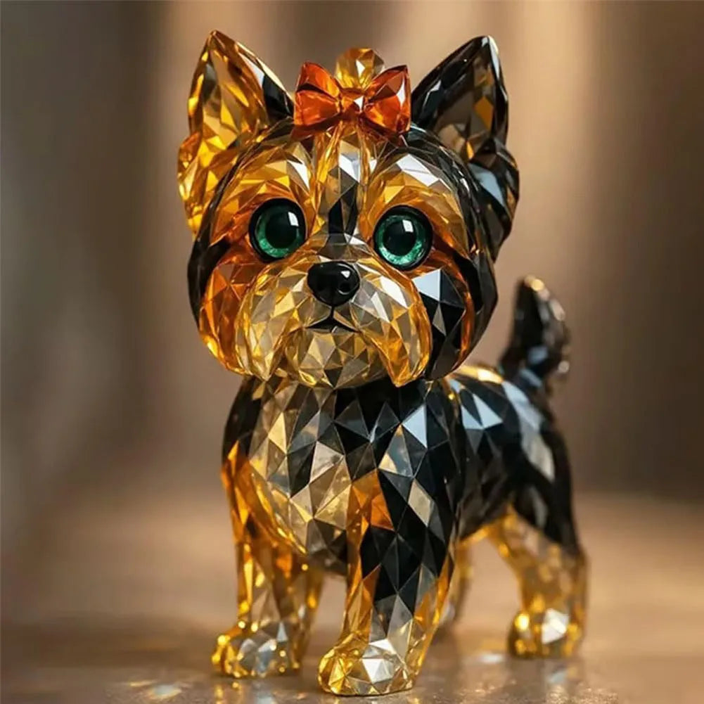 Crystal Animal Cat/Dog Figurines for Home, Office