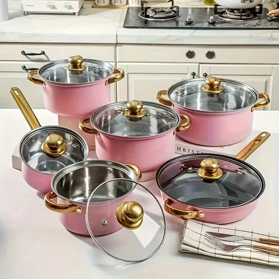 12-Piece Stainless Steel Nonstick Induction Cookware