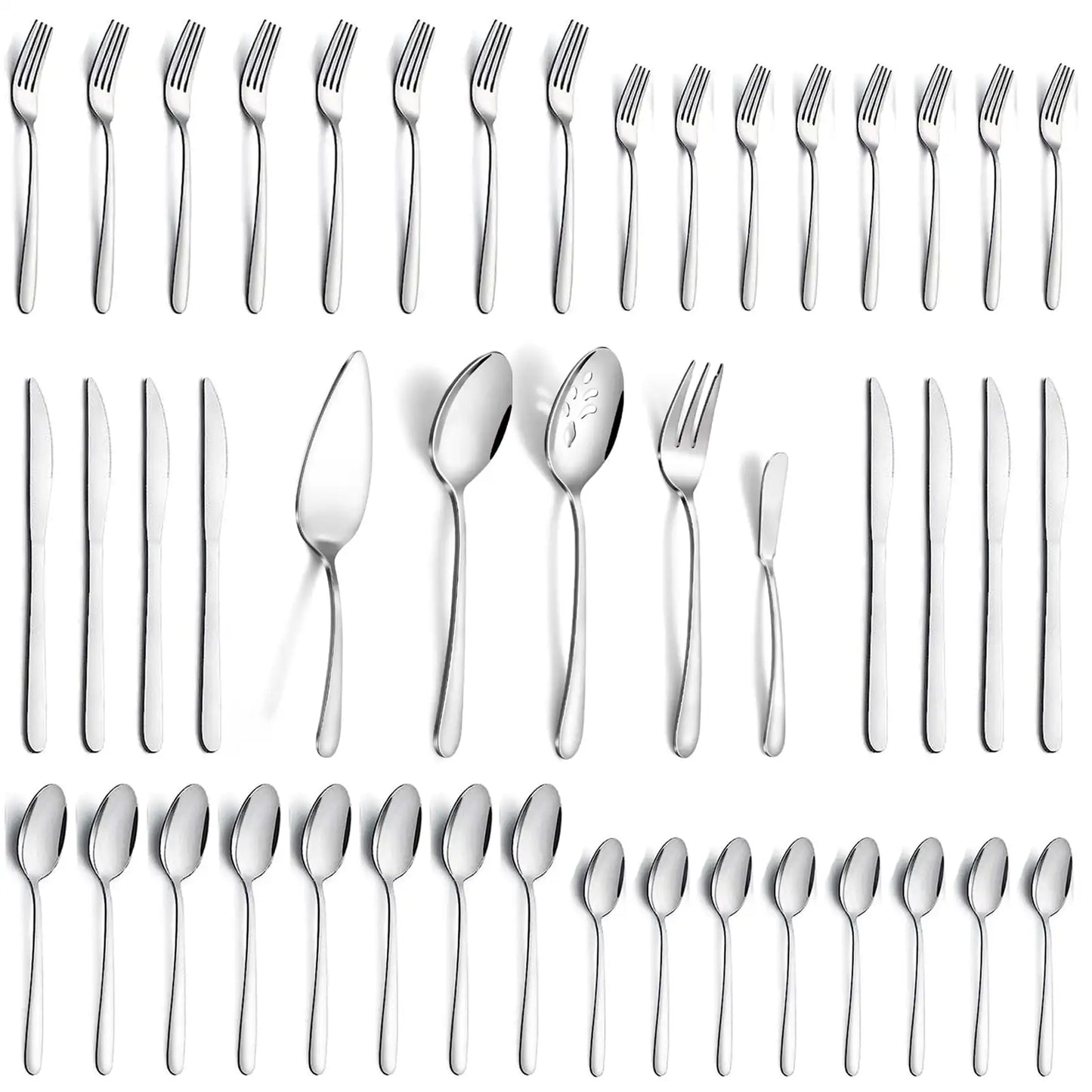 65 Pcs Stainless Steel Flatware/Serving Set for 12
