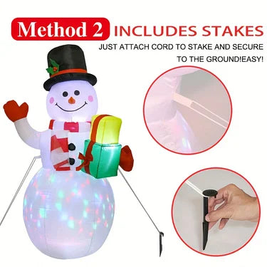 5FT Inflatable Snowman Built-in LED Light Holiday Ornament
