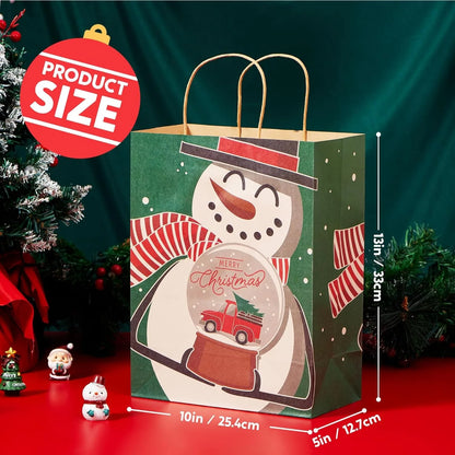 24 Pcs Kraft Gift Bags with Twine Handles 10'' X 13'' X 5''