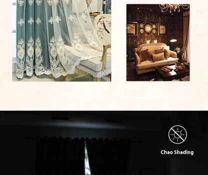 1PC Vintage-style Embroidered Curtains