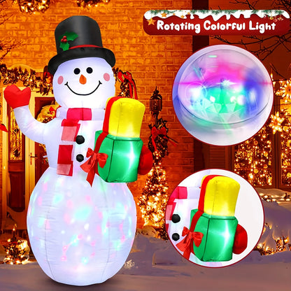 5FT Inflatable Snowman Built-in LED Light Holiday Ornament