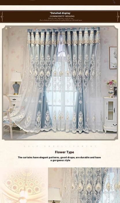 1PC Vintage-style Embroidered Curtains