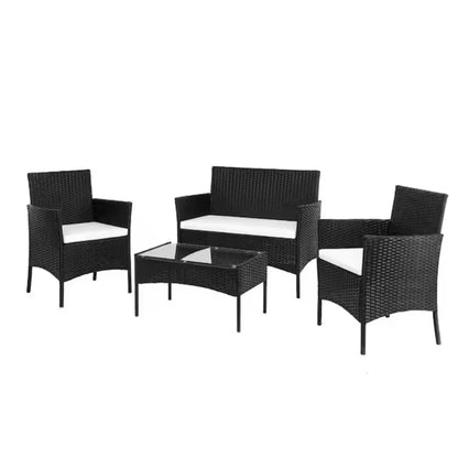 4 pc. Outdoor All Weather Wicker Patio Set