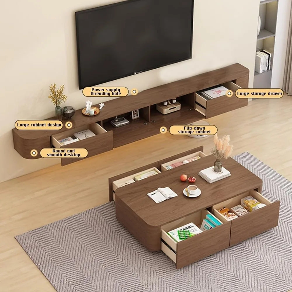 Floating TV Stand with Media Console
