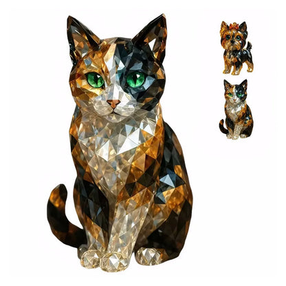 Crystal Animal Cat/Dog Figurines for Home, Office
