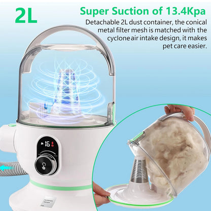 Pet Grooming Kit with Tools and Vacuum