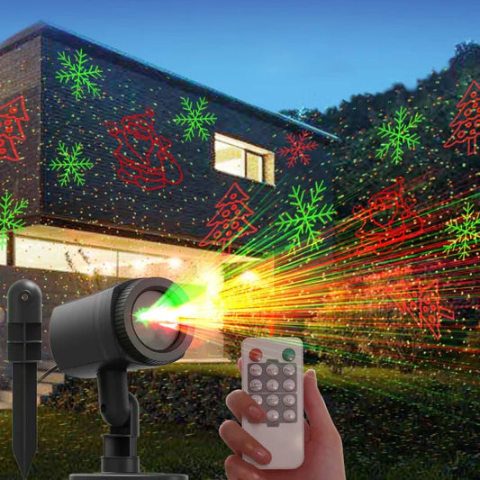 Projector Lights with Remote, 12 Red and Green Patterns