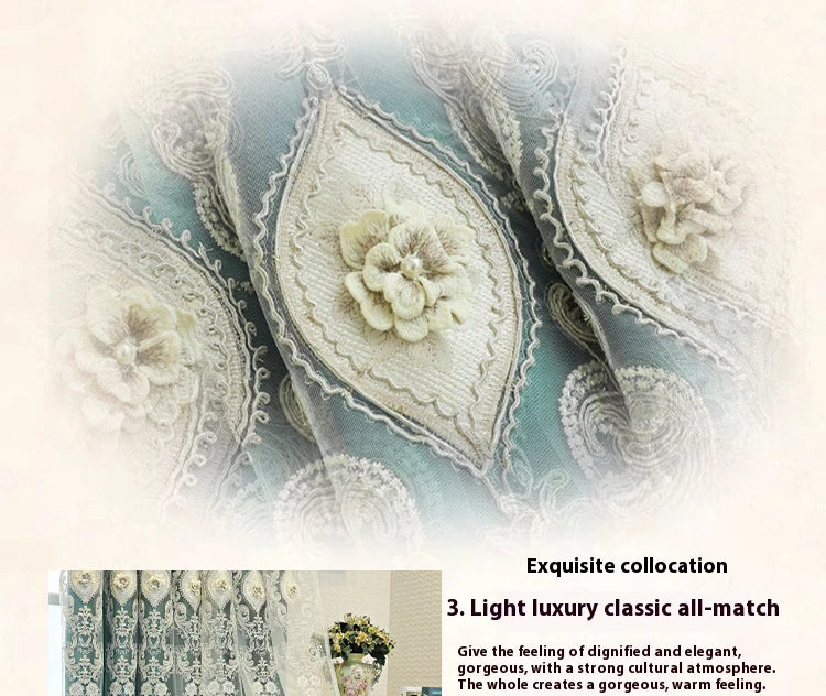 1PC Vintage-style Embroidered Curtains