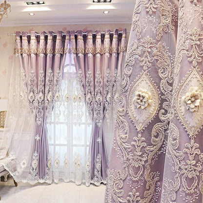 1PC Vintage-style Embroidered Curtains