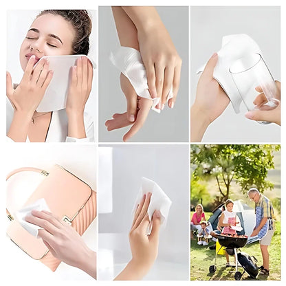 100% Cotton Disposable Facial Towels, Individually Packaged