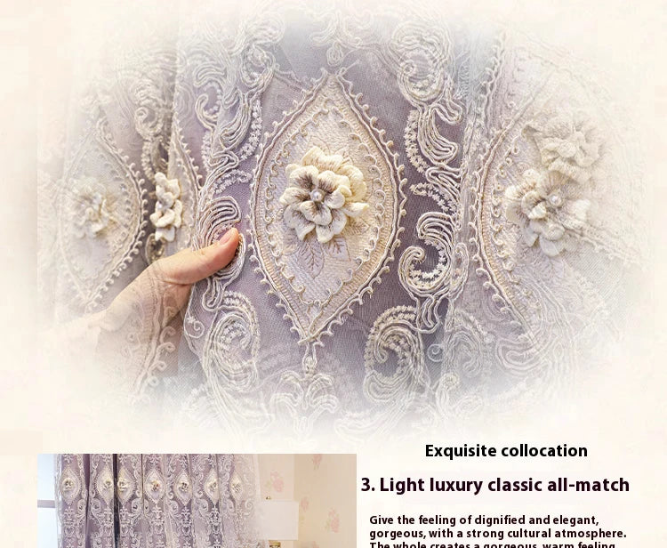 1PC Vintage-style Embroidered Curtains