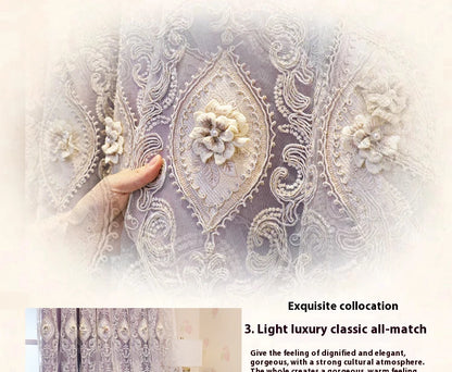1PC Vintage-style Embroidered Curtains