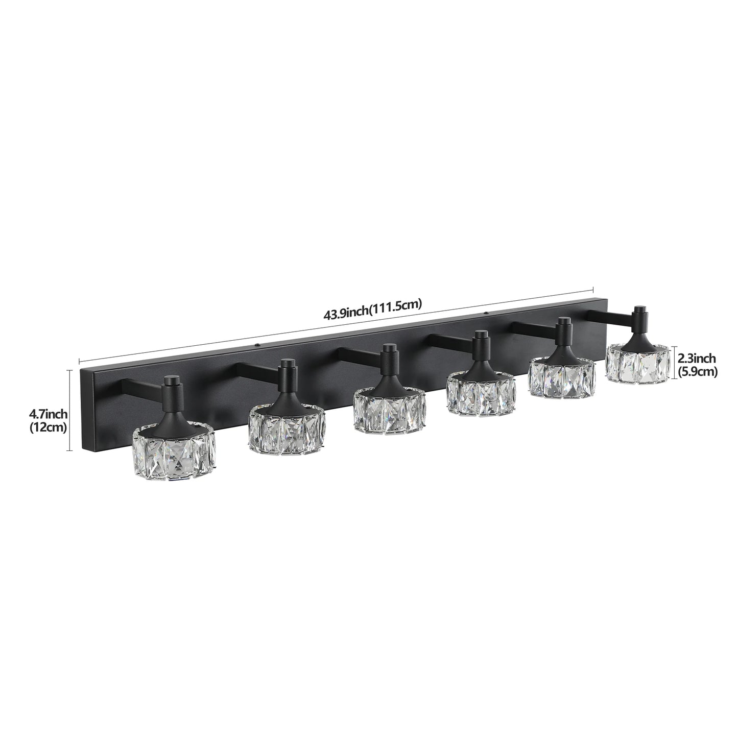 LED 6-Light Matte Black Vanity