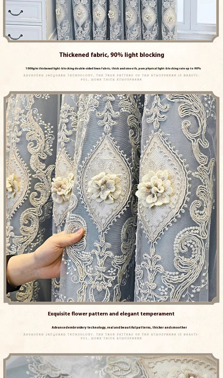 1PC Vintage-style Embroidered Curtains