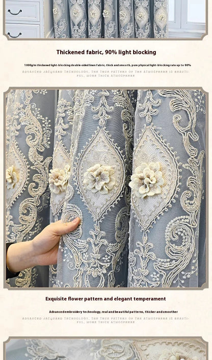 1PC Vintage-style Embroidered Curtains