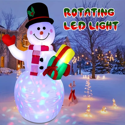 5FT Inflatable Snowman Built-in LED Light Holiday Ornament